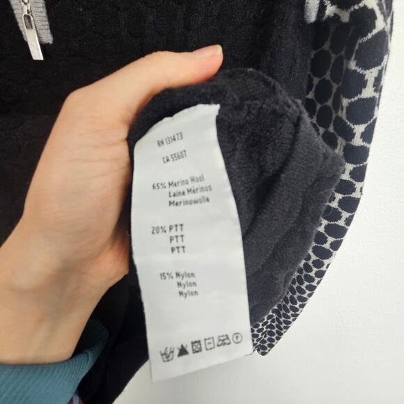 Neve Womens Merino Wool Pullover Sweater Size S Geometric 1/4 Zip Ski Cabincore - Picture 7 of 8